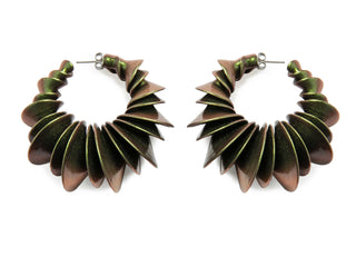 Large Green Loop Earrings