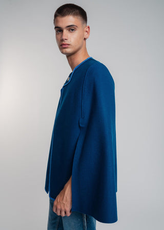 blue wool cape