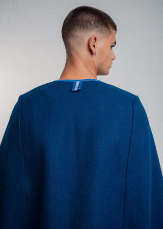 blue wool cape