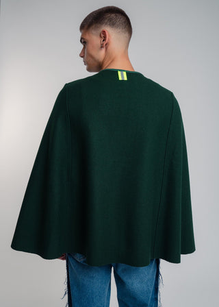 dark green wool cape