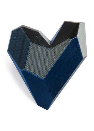 Blue geometric object on a white background