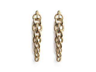 Gold 3D printed chain-link earring 