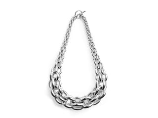 Silver 3D printed chain necklace.