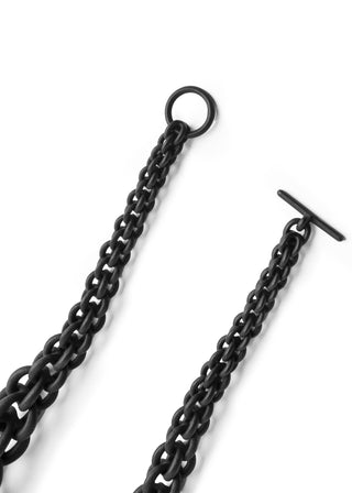 Black chain with a clasp on a white background