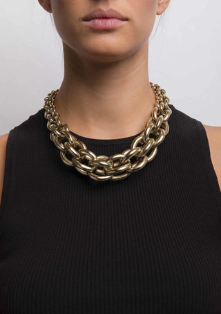 Gold 3D printed chain necklace
