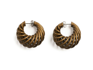 Gold spiral 3D printed earring