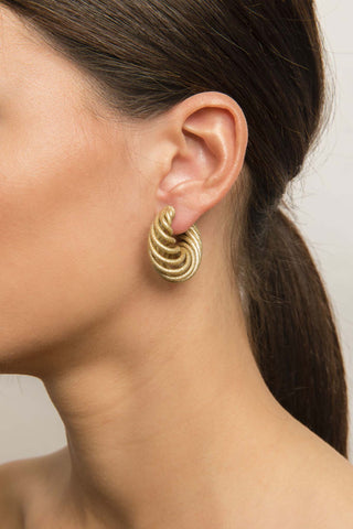 White gold spiral 3D printed earring