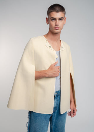 ecru wool cape