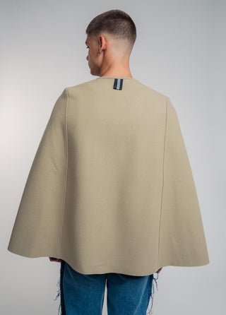 olive wool cape