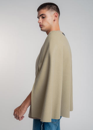 olive wool cape