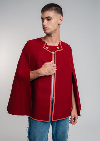 Orange Wool Cape