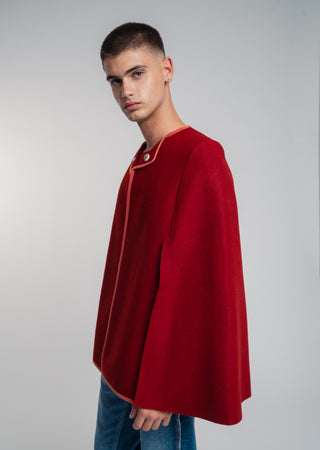 Orange wool cape