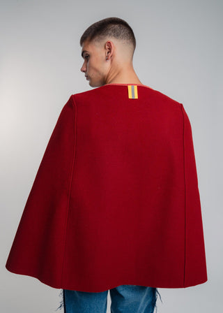 orange wool cape