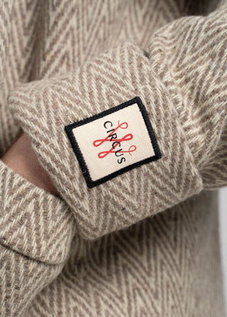 Close-up of a textured fabric with a brand label featuring the word 'Circo'.