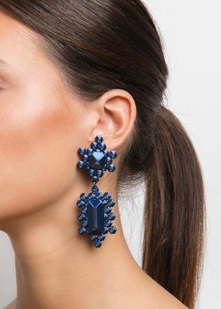 Lightweight 3D printed earrings ocean blue