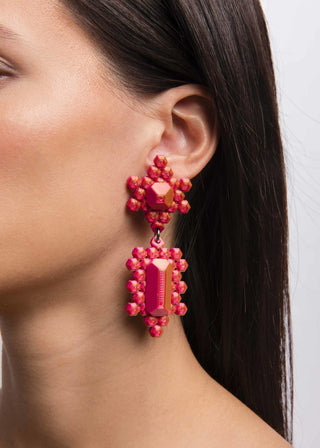 Lightweight 3D printed earrings California red
