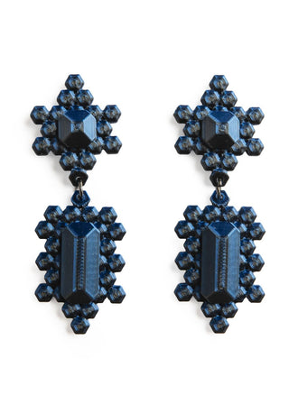 Lightweight 3D printed earrings ocean blue