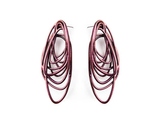 Mermaid purple 3D printed hoop earrings 