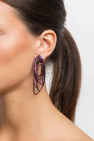Mermaid purple 3D printed hoop earrings 