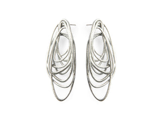 Silver 3D printed hoop earrings 