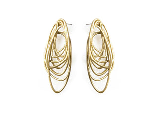 White Gold 3D printed hoop earrings 