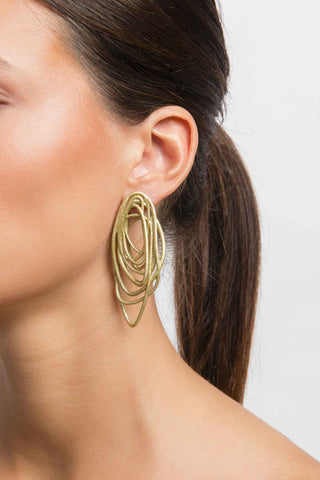 White Gold 3D printed hoop earrings 