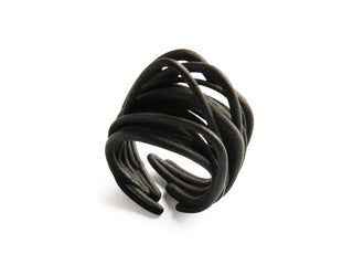 Black 3D printed adjustable ring