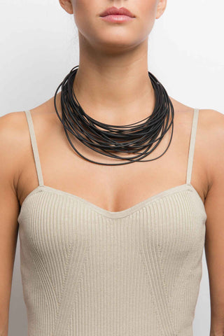 Black 3D printed choker necklace