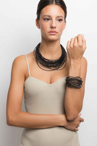 Black 3D printed choker necklace