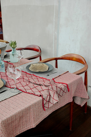 Hand-Knotted Cotton Table Runner
