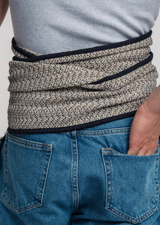 Unisex kimono belt in premium cotton with a bold beige and black duo-color design. Versatile styling and endless wearing possibilities for a customizable look.
