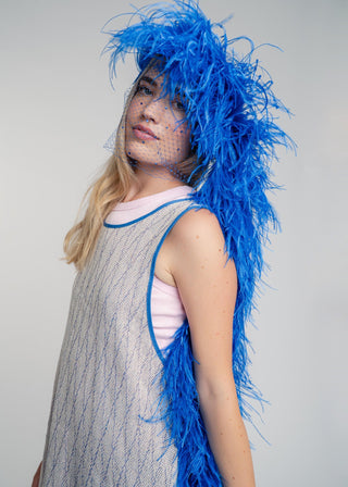 Duo-color blue and rose ultralight cotton tank-top which can also be worn as a dress.