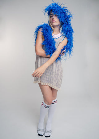 Duo-color blue and rose ultralight cotton tank-top which can also be worn as a dress.