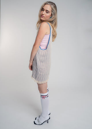 Duo-color blue and rose ultralight cotton tank-top which can also be worn as a dress.