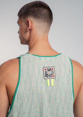 Duo-color green and lilac ultralight cotton tank-top which can also be worn as a dress.