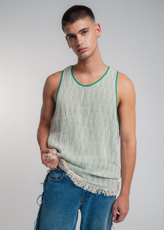 Duo-color green and lilac ultralight cotton tank-top which can also be worn as a dress.