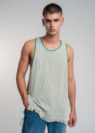 Duo-color green and lilac ultralight cotton tank-top which can also be worn as a dress.