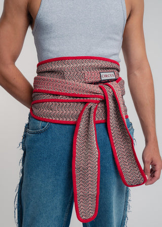 Unisex kimono belt in premium cotton with a bold red and black duo-color design. Versatile styling and endless wearing possibilities for a customizable look.