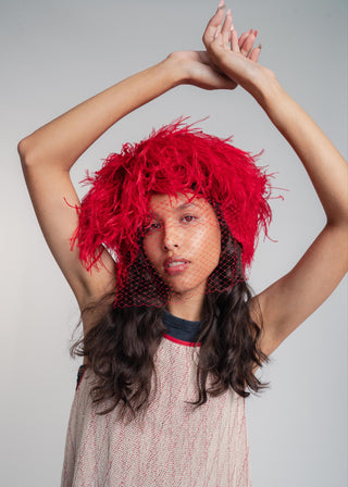 Duo-color red and light grey ultralight cotton tank-top which can also be worn as a dress.