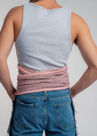 Unisex kimono belt in premium cotton with a bold rose and bordeaux duo-color design. Versatile styling and endless wearing possibilities for a customizable look.